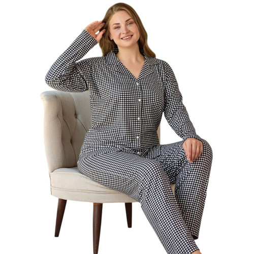 Жіноча піжама великий розмір Французький велюр 3XL-4XL-5XL Pijamoni Туреччина арт.5655-2