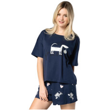 Женский домашний комплект шорты футболка M L XL производство Турция RUBINA 7053