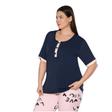Женская пижама бриджи футболка 5XL-6XL-7XL производство Турция RUBINA 7175
