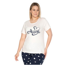 Женская пижама бриджи футболка 2XL-3XL-4XL производство Турция RUBINA 7177