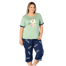 Женская пижама бриджи футболка 2XL-3XL-4XL производство Турция RUBINA 7219