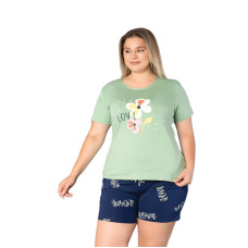 Женская пижама шорты футболка 2XL-3XL-4XL производство Турция RUBINA 7221