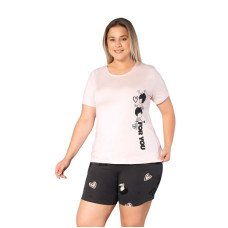 Женская пижама шорты футболка 2XL-3XL-4XL производство Турция RUBINA 7231