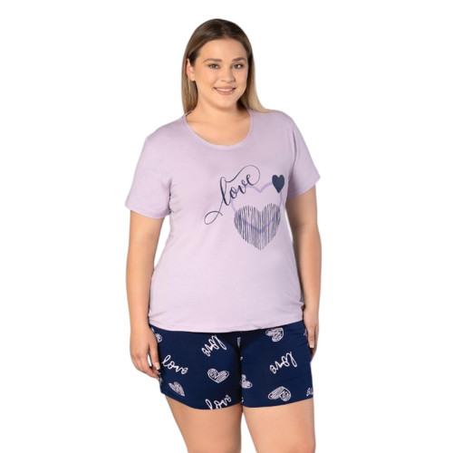 Жіноча піжама шорти футболка 2XL-3XL-4XL виробництво Туреччина RUBINA 7237