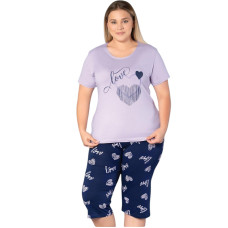 Женская пижама бриджи футболка 2XL-3XL-4XL производство Турция RUBINA 7239