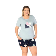 Женская пижама шорты футболка 2XL-3XL-4XL производство Турция RUBINA 7253