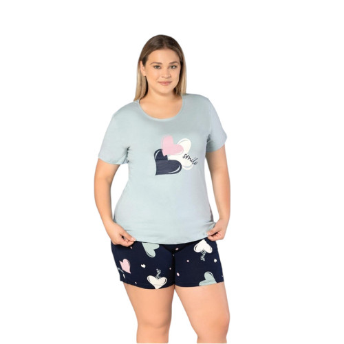 Жіноча піжама шорти футболка 2XL-3XL-4XL виробництво Туреччина RUBINA 7253