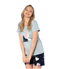 Женский домашний комплект шорты футболка M L XL производство Турция RUBINA 7261