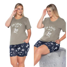 Пижама женская Rubina 2XL 3XL 4XL Комплект Футболка и шорты 5029