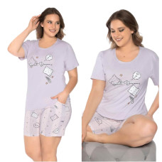 Пижама женская Rubina 2XL 3XL 4XL Комплект Футболка и шорты 4907