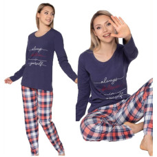 Женская пижама в клетку хлопок M-L-XL Rubina 4707